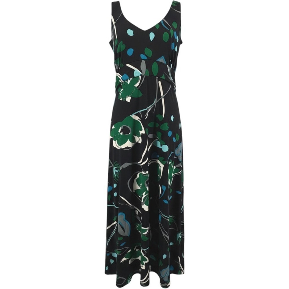 Jessica London Floral Sleeveless Maxi Dress Womens Size 22W Stretch Empire Waist
